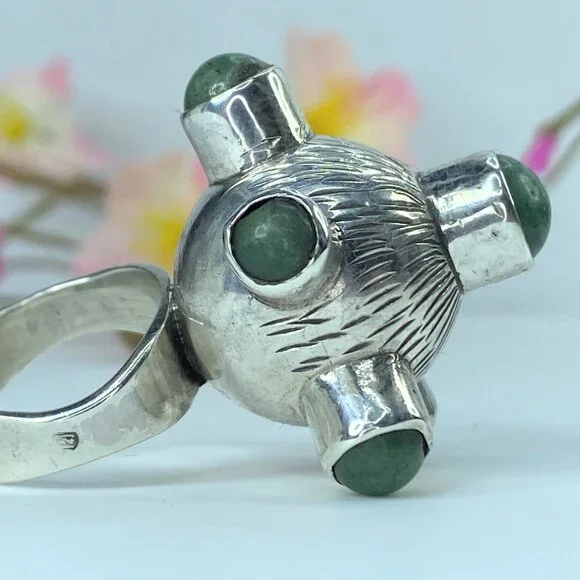 JR9641 Rachel Gera Sterling Silver and Gemstone Sputnik Ring 16.5g s6.75